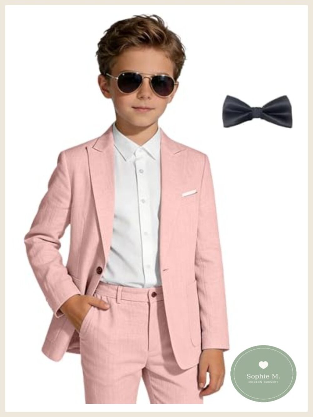 Kids Linen Suits 2 Piece Toddler Dresses Outfit Teens Tuxedo Suit
